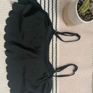 Black Scalloped Bikini Top